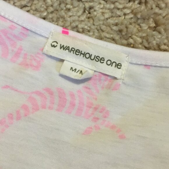 Warehouse One Neon Pink and White Zebra Tank Top - Picture 11 of 16
